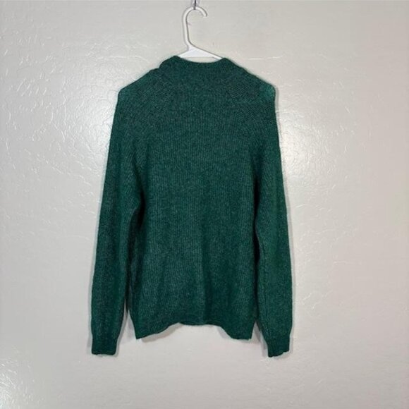 Sezane La Maille Sweater Womens Medium Green Mohair Merino Wool Button Shoulder - Picture 5 of 7